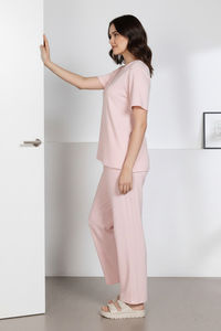 Zivame 2 Mile Fashion Knit Cotton Loungewear Set - Pink Dogwood — thumbnail 4